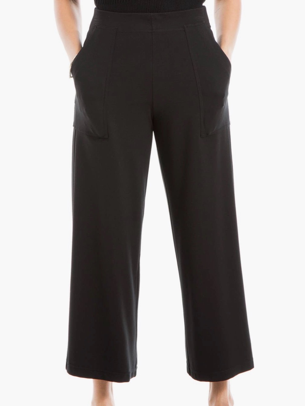 Max Studio Black Wide-Leg Casual Pants